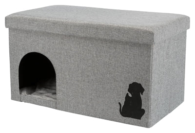 Trixie Katzenhaus Kimy grau – gemütliche Katzenhöhle Frontansicht