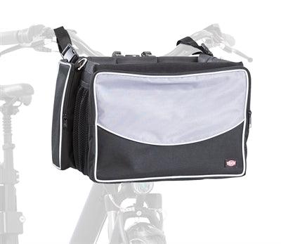 Trixie Fahrradkorb für Lenker Nylon schwarz grau – Frontansicht