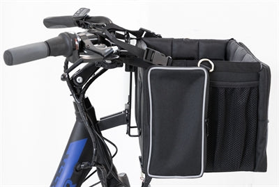 Trixie Nylon-Fahrradkorb schwarz grau – zusammengefaltet