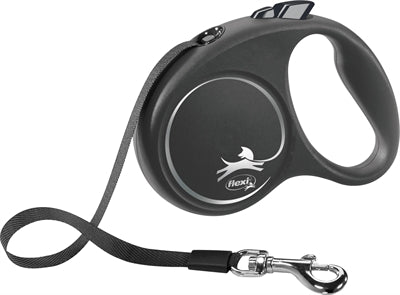 Flexi Designband-Rollleine schwarz für Hunde – Detailansicht Griff
