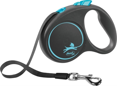 Blaue Flexi Designband-Rollleine für Hunde – Detailansicht Mechanik
