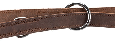 Trixie Fettleder Hundeleine dunkelbraun robuste Karabiner Detailansicht