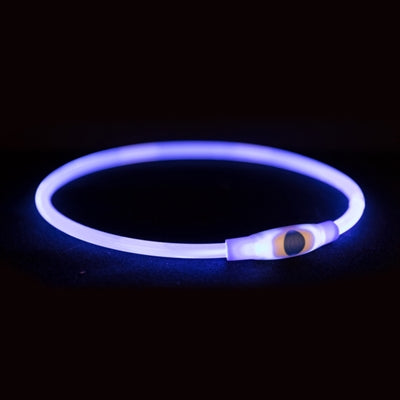 LED-Halsband Trixie wiederaufladbar – Seitenansicht mit USB-Anschluss