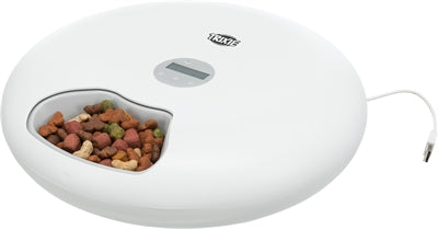 Trixie TX5+1 automatischer Futterautomat 6 Mahlzeiten für Hunde – weiß