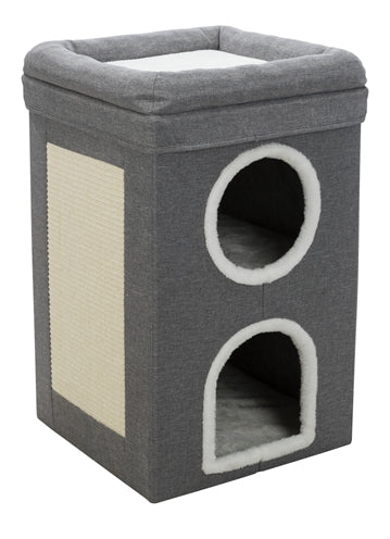 Trixie Kratzbaum Kratzturm Saul grau – Katzenmöbel zum Kratzen und Klettern