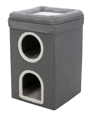 Trixie Kratzturm Saul grau Liegeplatz – gemütliche Kuschelmulde für Katzen