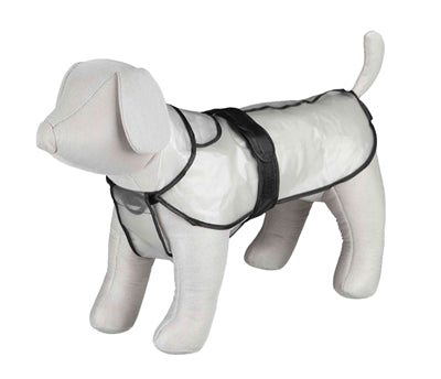 Hunde-Regenmantel Tarbes von Trixie transparent schwarz gestreift, Seitenansicht