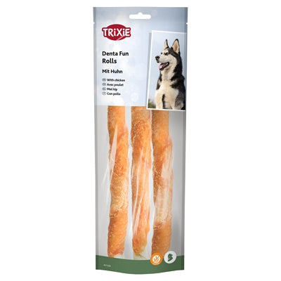 Trixie Denta Fun Chicken Snack für Hunde – Verpackung Vorderseite