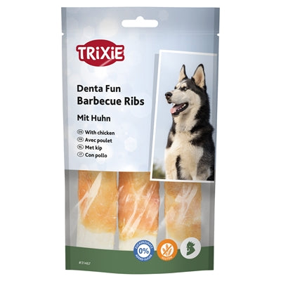 Trixie Denta Spass Huhn Kauen Barbecue Rippen