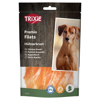 Trixie Premio Hähnchenfilets Hundesnack – Getrocknete Hühnerbruststreifen als Belohnung