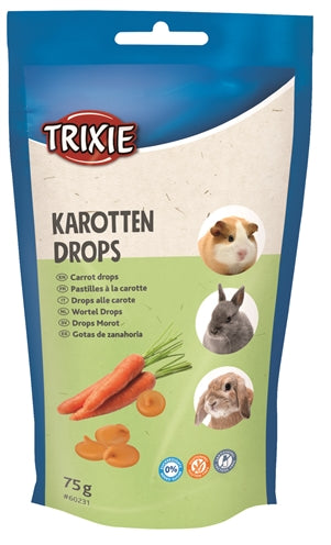 Trixie Nager-Drops Karotte – Vitaminreiche Leckerli für Kaninchen und Meerschweinchen