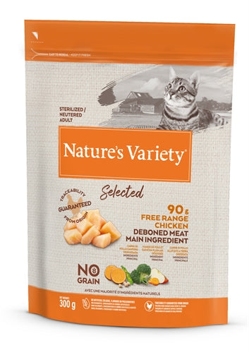 Nature’s Variety Selected Sterilisiert Freilandhuhn – Getreidefreies Katzenfutter für kastrierte Katzen