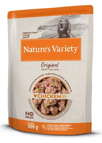Nature’s Variety Original Medium/Maxi Pouch Huhn getreidefrei – Nassfutter für große Hunde