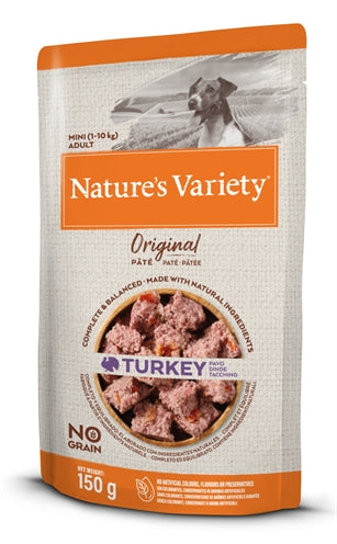 Nature’s Variety Original Mini Pouch Truthahn – Getreidefreies Nassfutter für kleine Hunde