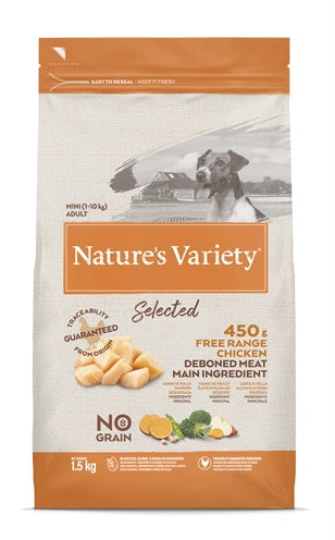Nature’s Variety Selected Mini Freilandhuhn – Getreidefreies Trockenfutter für kleine Hunde