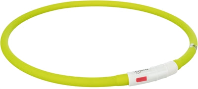 Trixie USB Leuchthalsband Silikon Grün – Wiederaufladbares LED-Hundehalsband für Sichtbarkeit