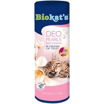 Biokat’s Deo Pearls Baby Powder – Duftperlen gegen Katzenstreu-Geruch mit Babypuderduft