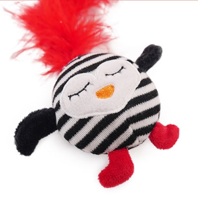 Rosewood Katzenspielzeug Angel Pinguin Detailansicht rote Federboa 55cm
