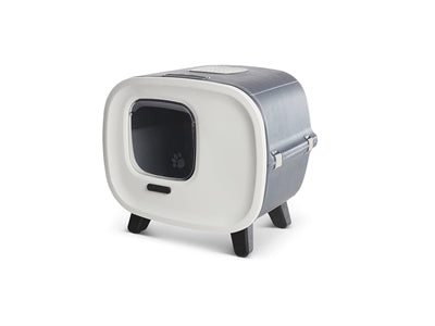 Savic Mira Deluxe Katzentoilette Anthrazit Weiß – Große offene Toilette mit Rand