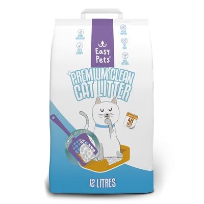 Easypets Premium Clean Weißes Bentonit-Katzenstreu – Geruchsbindende Klumpstreu