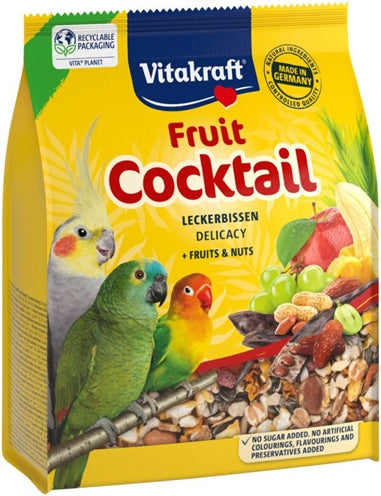 Vitakraft Fruchtcocktail Delikatesse für Agapornis – Früchte und Nüsse Vogelleckerli