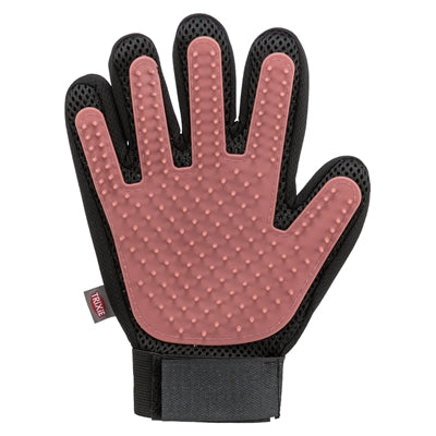 Trixie Pflegehandschuh Mesh TPR Rosa Schwarz – Fellpflege-Handschuh für Hunde und Katzen