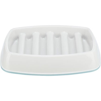 Trixie Slow Feeding Napf Kunststoff TPR Grau – Anti-Schling-Napf für Hunde