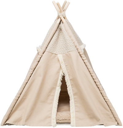 Trixie Katzen-Tipi Boho Beige – Gemütliche Katzenhöhle im Boho-Stil