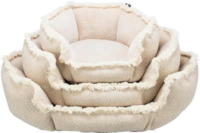 Trixie Boho Hundekorb Eckig Beige – Stilvolles Hundebett im Boho-Design