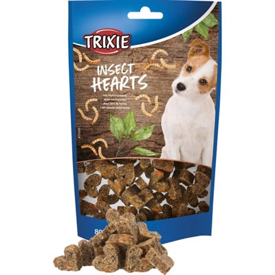 Trixie Insektenherzen mit Mehlwürmern – Proteinreiche Hundesnacks mit Insekten