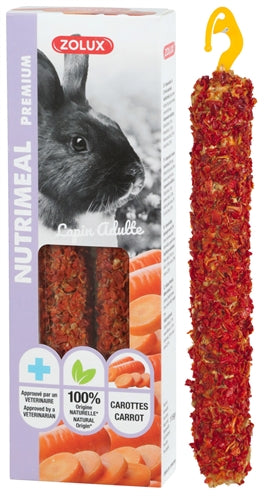 Zolux Nutrimeal Stick Kaninchen Karotte – Karotten-Knabberstange als Belohnung für Kaninchen