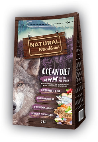 Natural Woodland Ozean-Diät – Fischbasiertes Trockenfutter mit Meeresprotein für Hunde