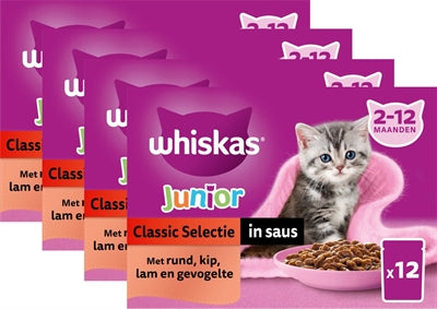 Whiskas Mehrfachpackung Junior Classic Selection Fleisch In Sauce