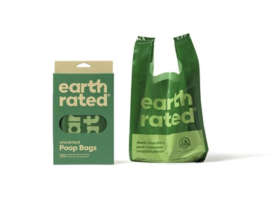 Earth Rated Kotbeutel mit Griffen geruchlos recycelt einfaches Handling Hundekot
