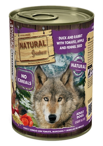 Natural Greatness Ente Kaninchen Tomate Apfel Fenchel getreidefreies Nassfutter Hund