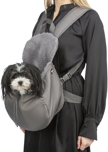 Trixie Molly Bauchträger-Tasche für kleine Hunde in Grau – Hundetragetasche