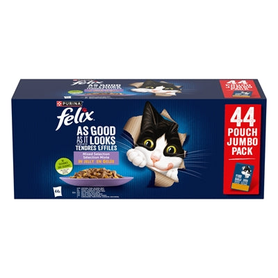 Felix Every Day Feast Gelee-Mix-Box mit Thunfisch, Lachs, Rind und Huhn