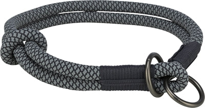 Trixie weiches Hundehalsband Halbwürger schwarz grau schonende Leinenführung