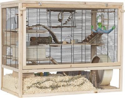 Trixie Nagetiergehege Mäuse Holz artgerechtes Haus für Kleintiere natürlich