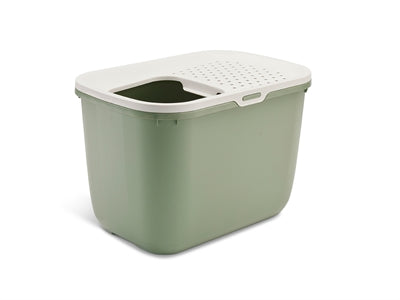 Savic Katzentoilette Hop In botanisch grün geschlossene Toilette für Katzen