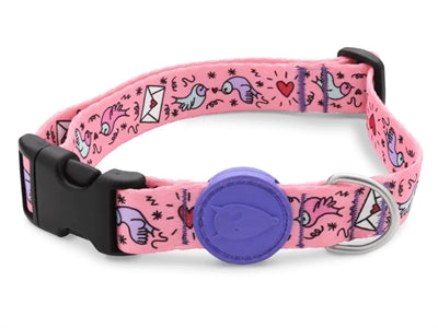 Morso Hundehalsband recycelt Sweet Tweet rosa farbenfrohes Halsband nachhaltig