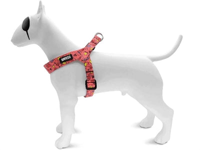 Morso Mini-Hundegeschirr Think Pink Rosa recycelt seitliche Ansicht angelegt