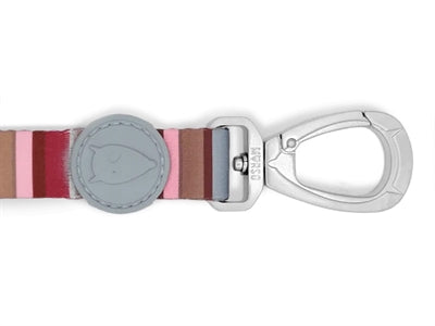 Morso Hundeleine Skyline Rot Rosa recycelt Detailansicht Karabiner und Schlaufe