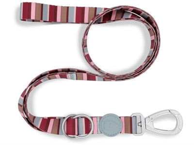 Morso verstellbare Hundeleine recycelt Skyline rot rosa flexible Führleine nachhaltig