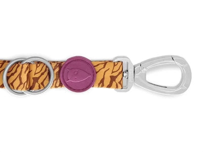 Morso verstellbare Hundeleine Dschungel Trommel Orange recycelt Detailansicht Karabiner Ringe