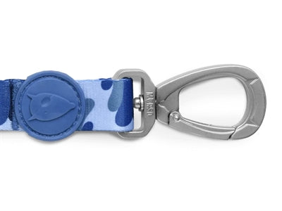Morso Hundeleine recycelt Splash blau Detailansicht Karabiner – Leine Hund nachhaltig Seil robust langlebig