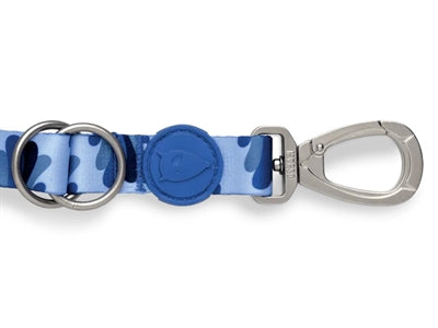 Morso Hundeleine verstellbar recycelt Splash blau Detailansicht Karabiner Ringe – Leine Hund nachhaltig robust