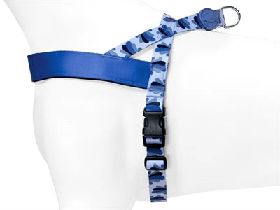 Morso Norwegisches Geschirr recycelt Splash blau Detailansicht Verschluss – Hundegeschirr robust verstellbar