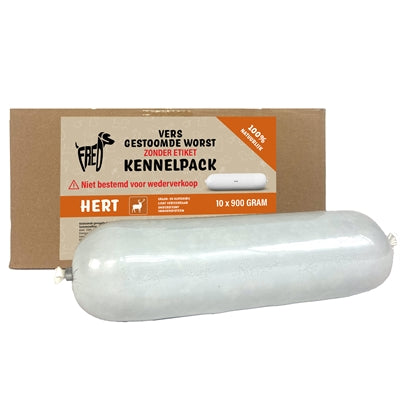 Freds gedämpfte Frischfleischwurst Kennelpack Hirsch getreidefrei glutenfrei Hundefutter