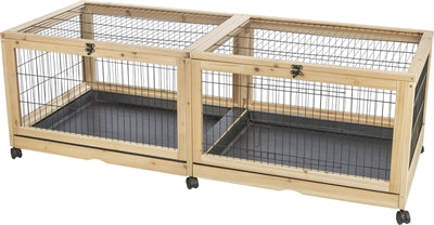 Trixie Innengehege Meerschweinchen Kaninchen aufgebaut seitlich – Freilauf Nager Gehege Gitter